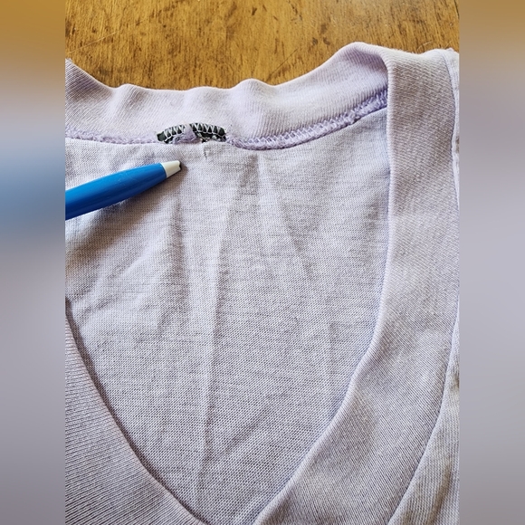 Vintage bodycon purple v-neck funny cat nightgown tunic tshirt soft feel S M - Picture 12 of 14